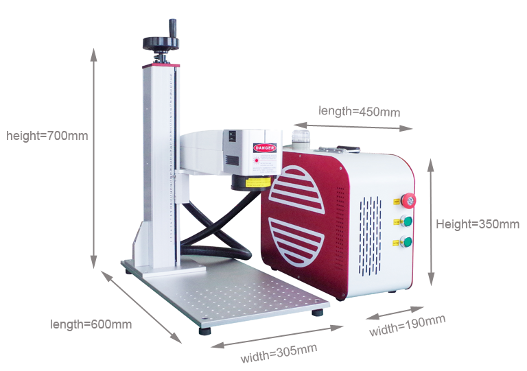 30W  Fiber Laser Marking Machine with Update  Split Portable Galvo Laser Marking Machine