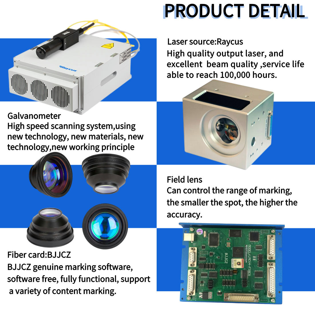 30W  Fiber Laser Marking Machine Laser Engraver Marking Machine For Metal And Nonmetal EZCadFDA