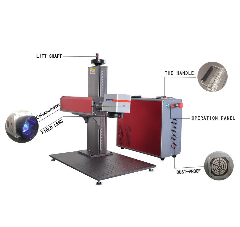 JPT 50W Portable Fiber Laser Marking Engraving Machine EZCad FDA for metal and more