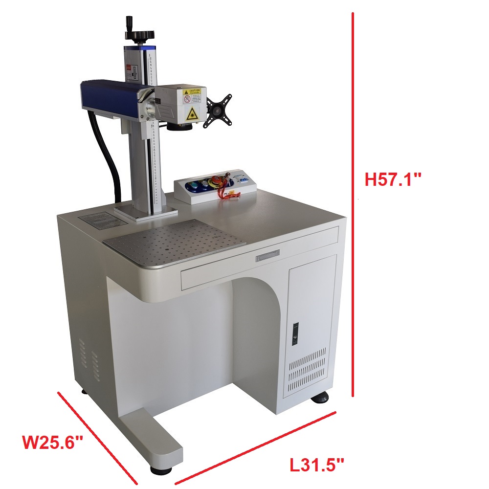 20W Cabinet Fiber Laser Marking Machine EZCad For Metal