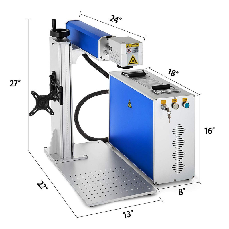 20W Divided Fiber Laser Marking Machine EZCad For Metal With LightBurn Software