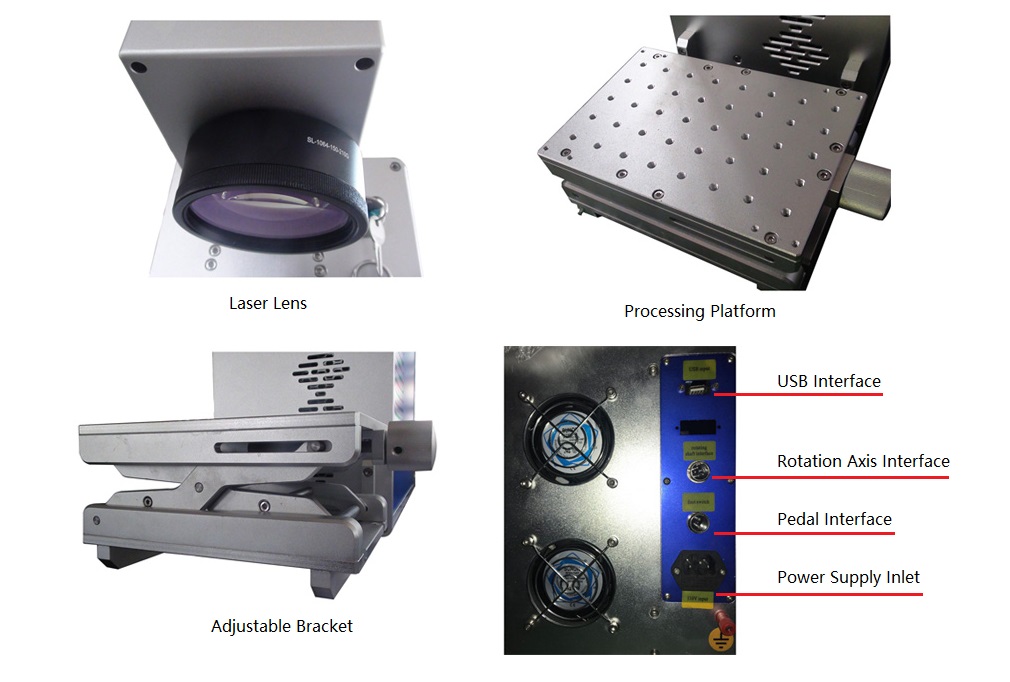 20W Integrated Fiber Laser Marking Machine EZCad FDA Certified for Metal