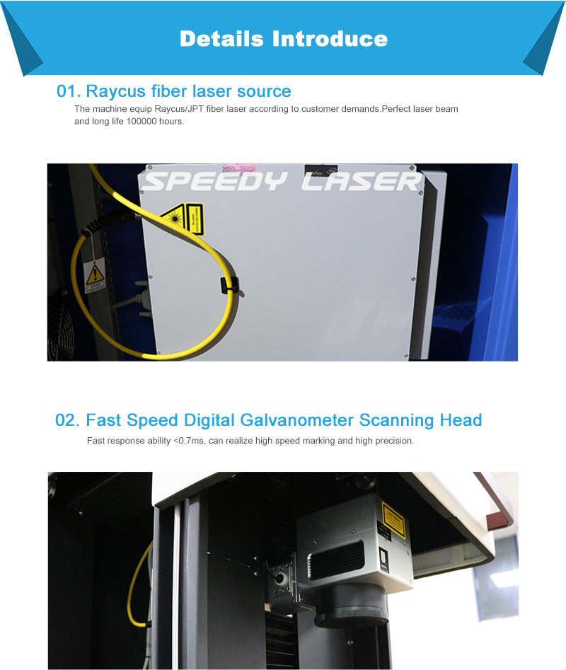 20W Small Enclosed Cover Fiber Laser Marking Machine 4.3 x 4.3"