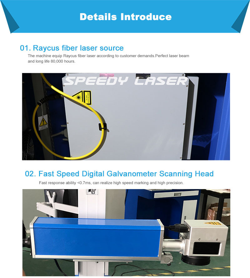 30W Cabinet Fiber Laser Marking Engraving Machine for Metal FDA