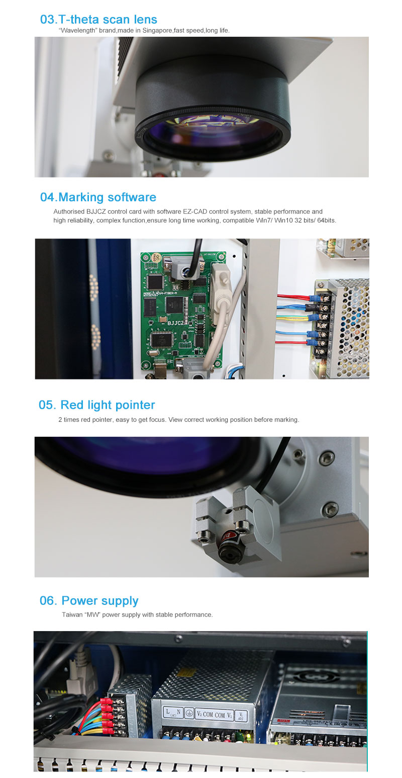 30W Cabinet Fiber Laser Marking Engraving Machine for Metal FDA