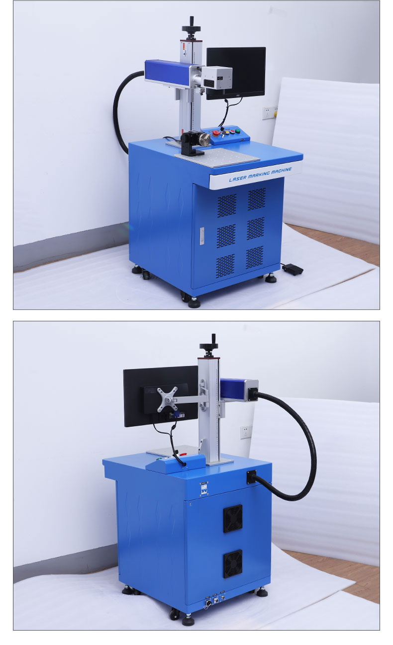 30W Cabinet Fiber Laser Marking Engraving Machine for Metal FDA