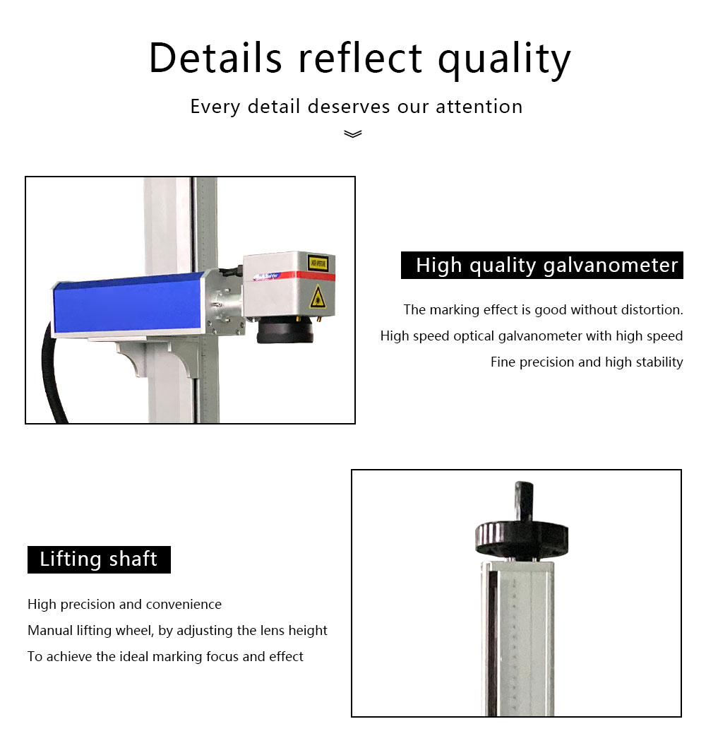30W Cabinet Fiber Laser Marking Machine EZ Cad FDA Certified for Metal With LightBurn Software