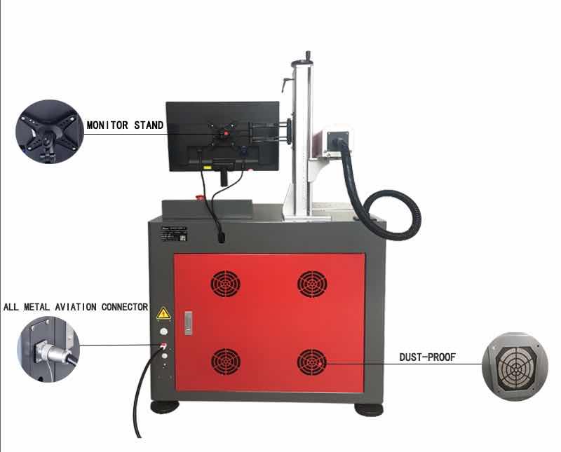 Integrated  50W Deep Engraving Fiber Laser Marking Machine FDA
