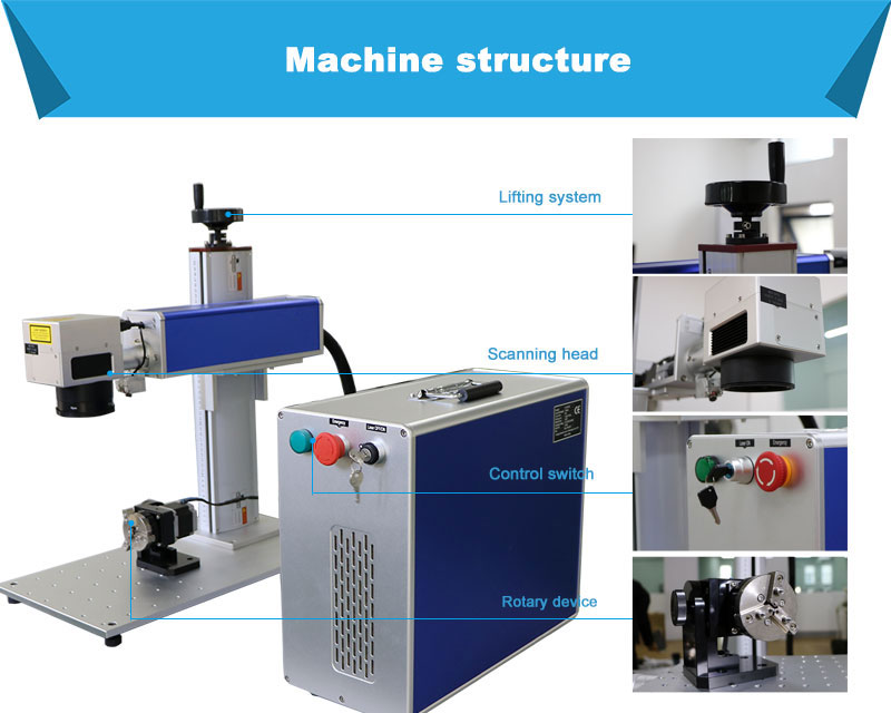Update  30W Split Fiber Laser Marking Machine Engrave for Metal