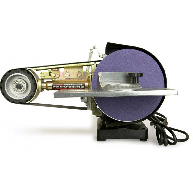 8" Multitool Grinder 1HP 120V, assembled with MT362 2x36 attachment, Tilting Head Grinder Stand, Rolling Base Plate, Abrasive Belt Hanger/Organizer