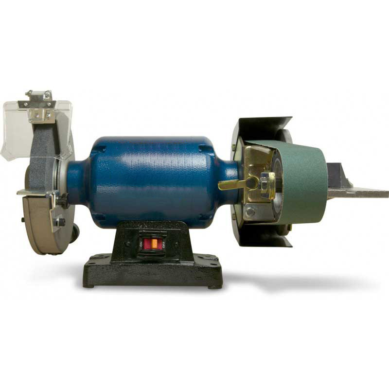 8" Multitool Grinder 1HP 120V, assembled with MT362 2x36 attachment, Tilting Head Grinder Stand, Rolling Base Plate, Abrasive Belt Hanger/Organizer