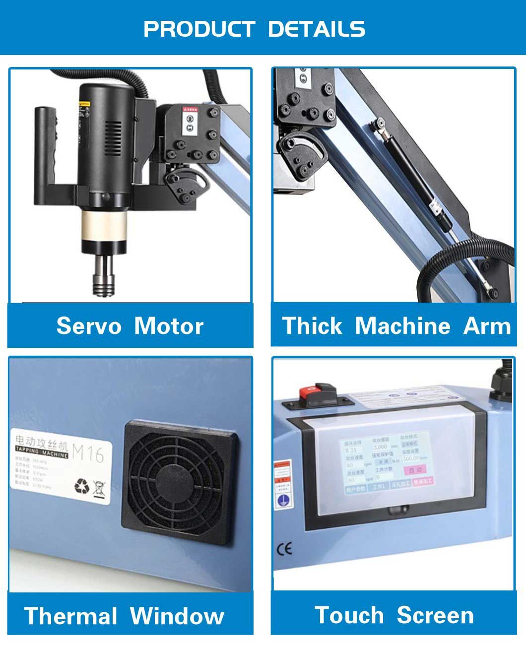 M3M16 Flex Arm Tapping Machine Servo Motor Tapping Machine Automatic