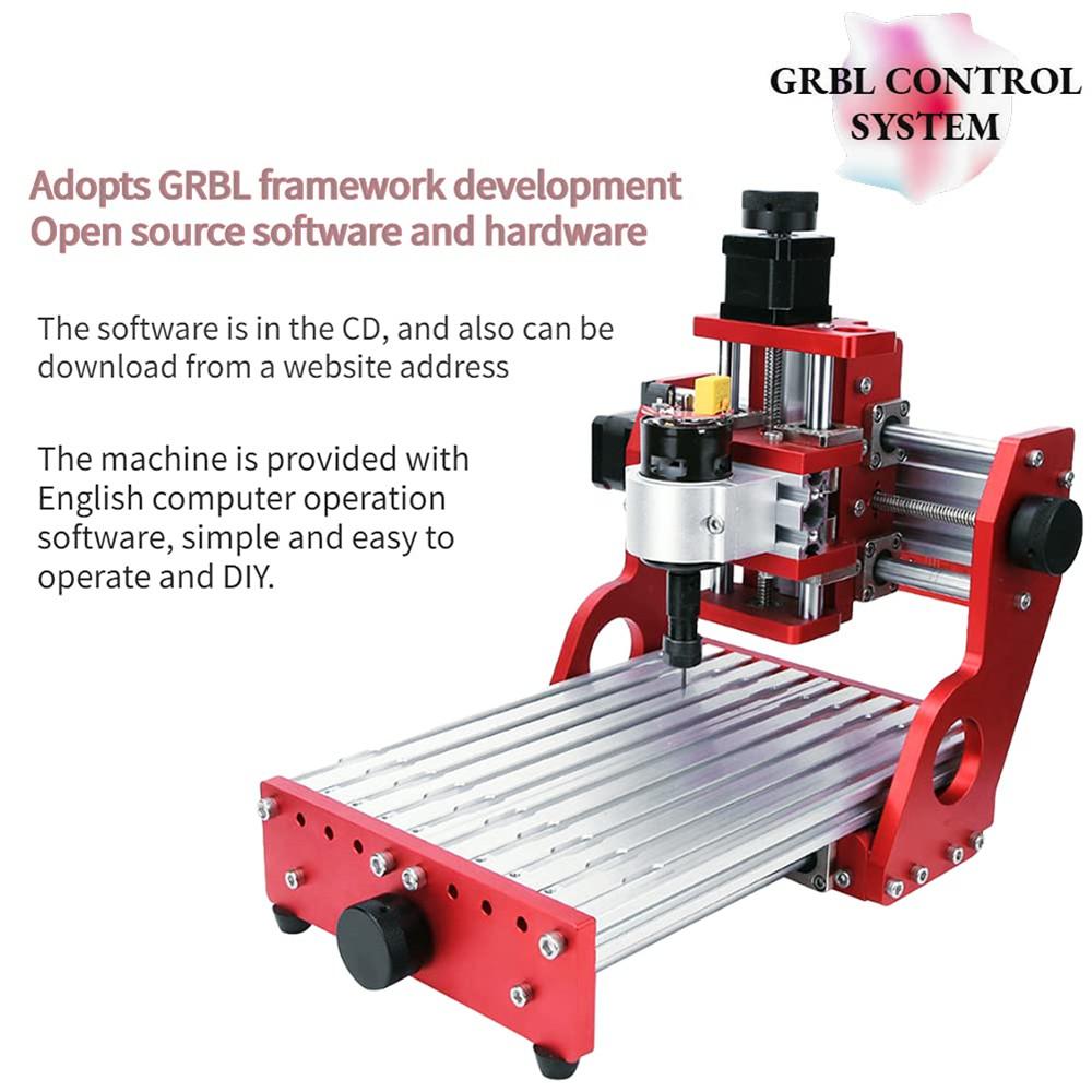 Red 1419 3 Axis Mini DIY CNC Router Engraving Machine Standard Spindle Motor Wood Carving Milling Woodworking Engraver
