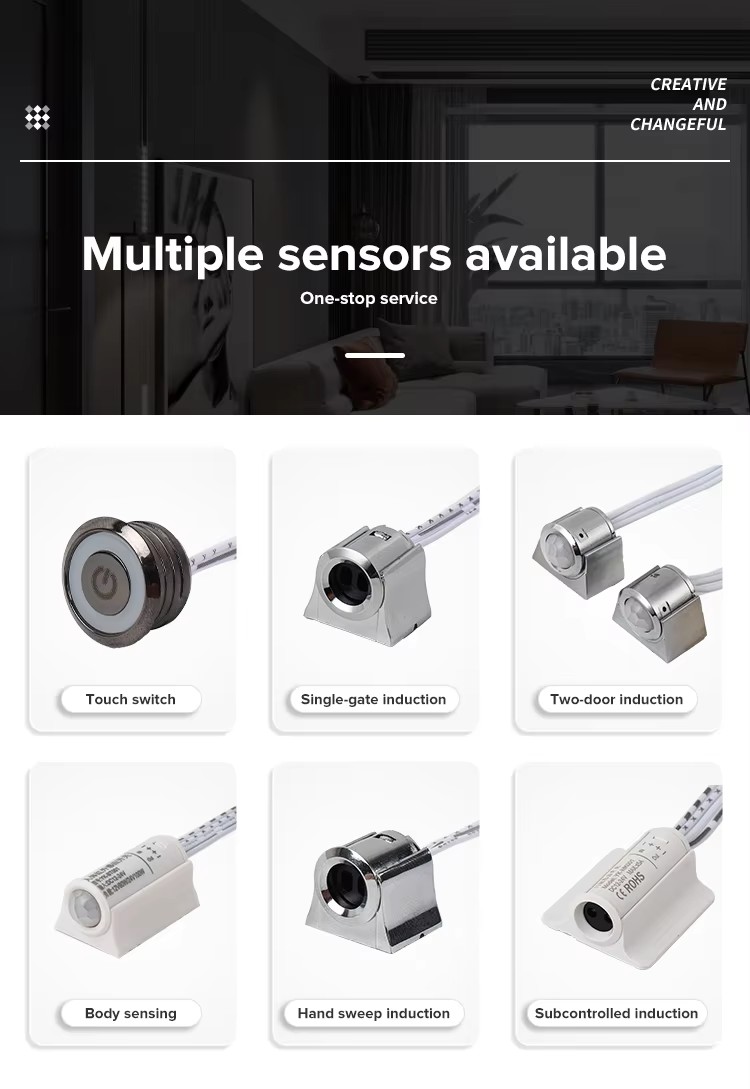 Led cabinet wardrobe sensor switch Removable infrared body sensing centralized control