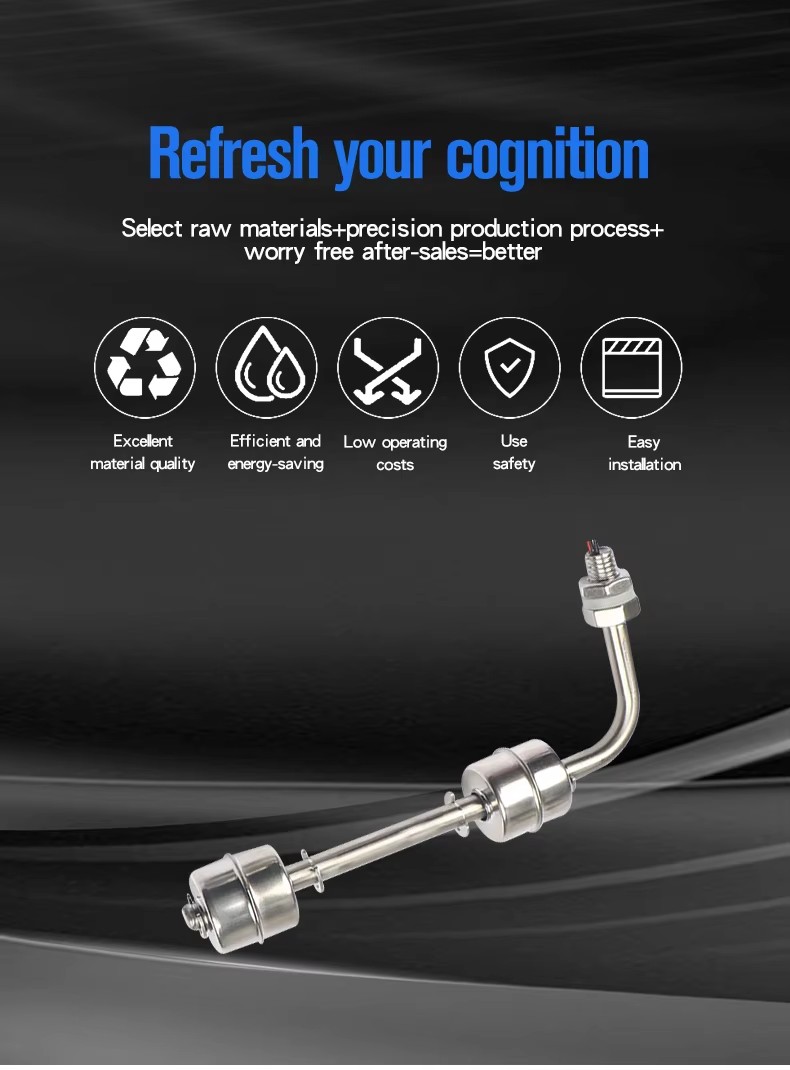 304 stainless steel side mounted double float switch Water level switch Level controller Tank up and down control custom