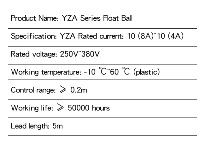 Anti-corrosion float level controller Level switch Float switch Water level switch UZA-5 Bulb type float