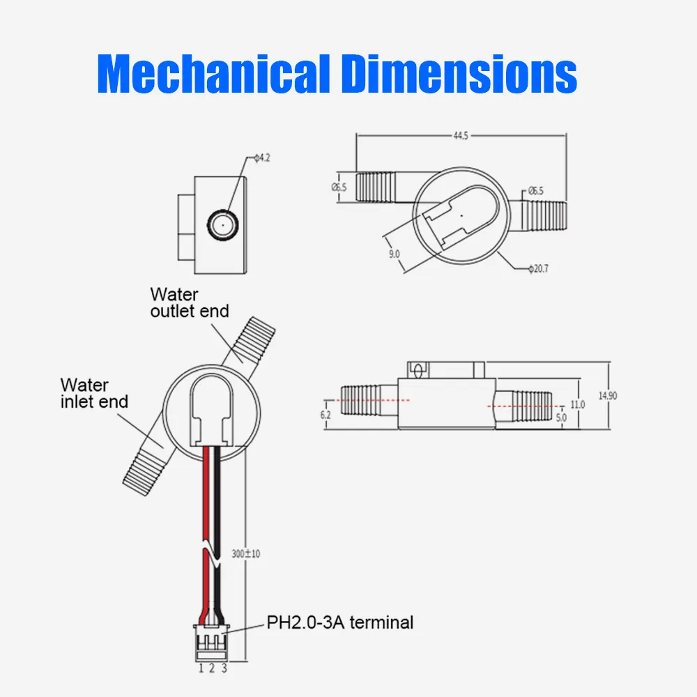 High precision water flow sensor coffee machine Water dispenser Water filter hall flow sensor hose flow detection sensor