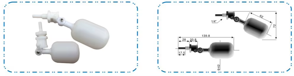 DN8 Two-point Float Valve Automatic Make-up Water Switch Sensitive for Humidifiers