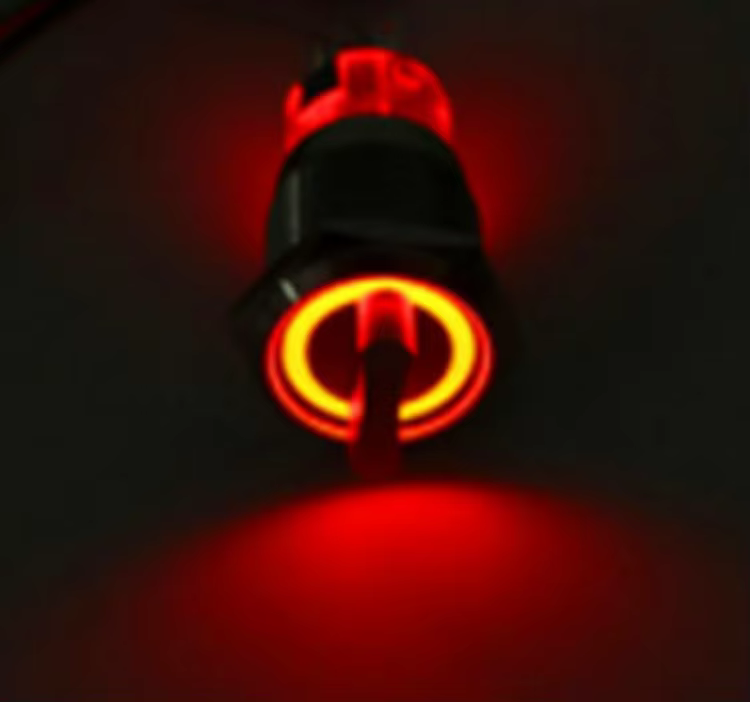 19MM Waterproof Metal Knob Switch 12V Stainless Steel Rotary Switch with LED Light Three-speed Knob Switch
