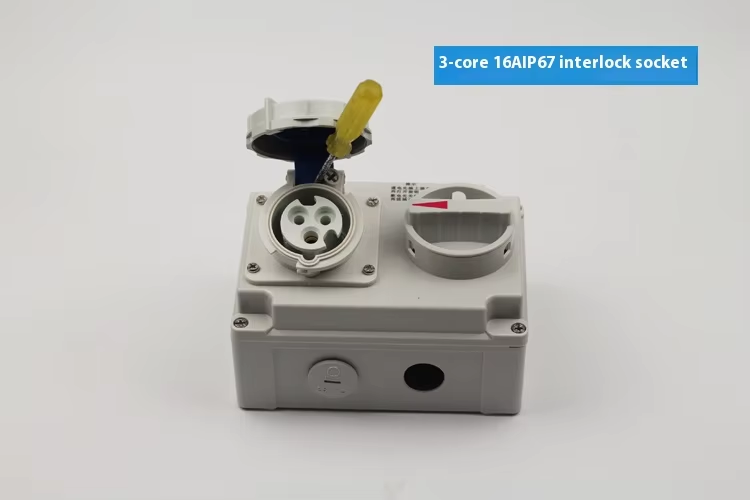 IP67 16A 32A 3P 4P 5P International Standard Socket with Switches and Mechanical Interlock