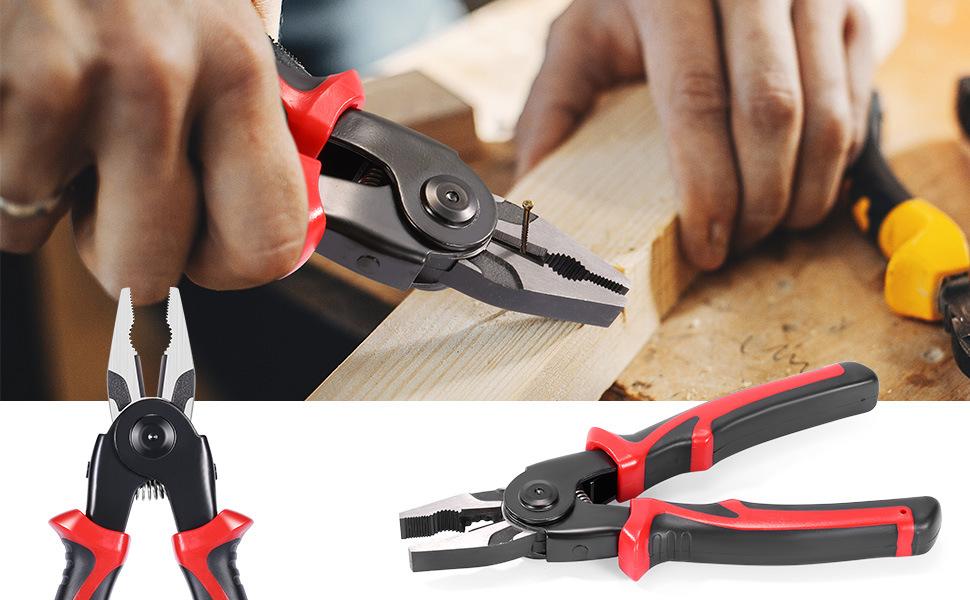 5 in 1 Plier Tool Set High Carbon Steel Wire Cutters Wire Strippers Needle Nose Pliers Long Range Durable Suitable