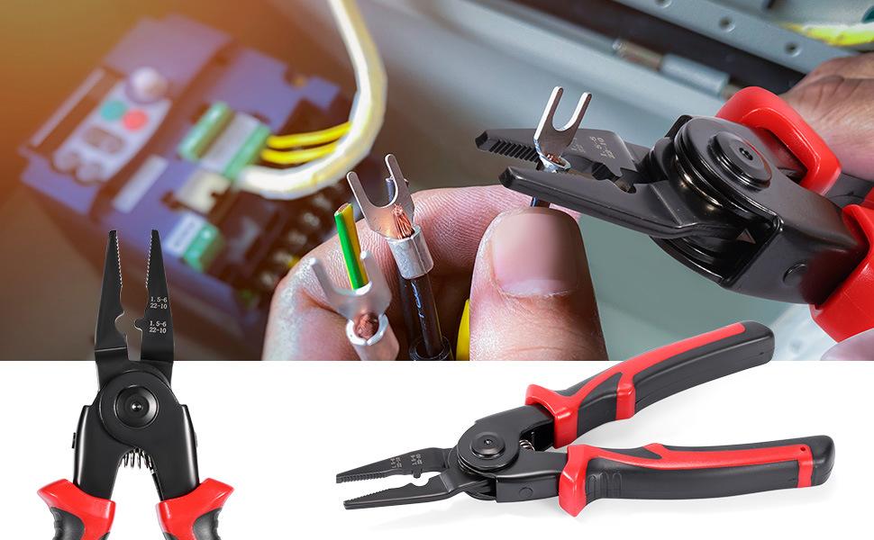 5 in 1 Plier Tool Set High Carbon Steel Wire Cutters Wire Strippers Needle Nose Pliers Long Range Durable Suitable