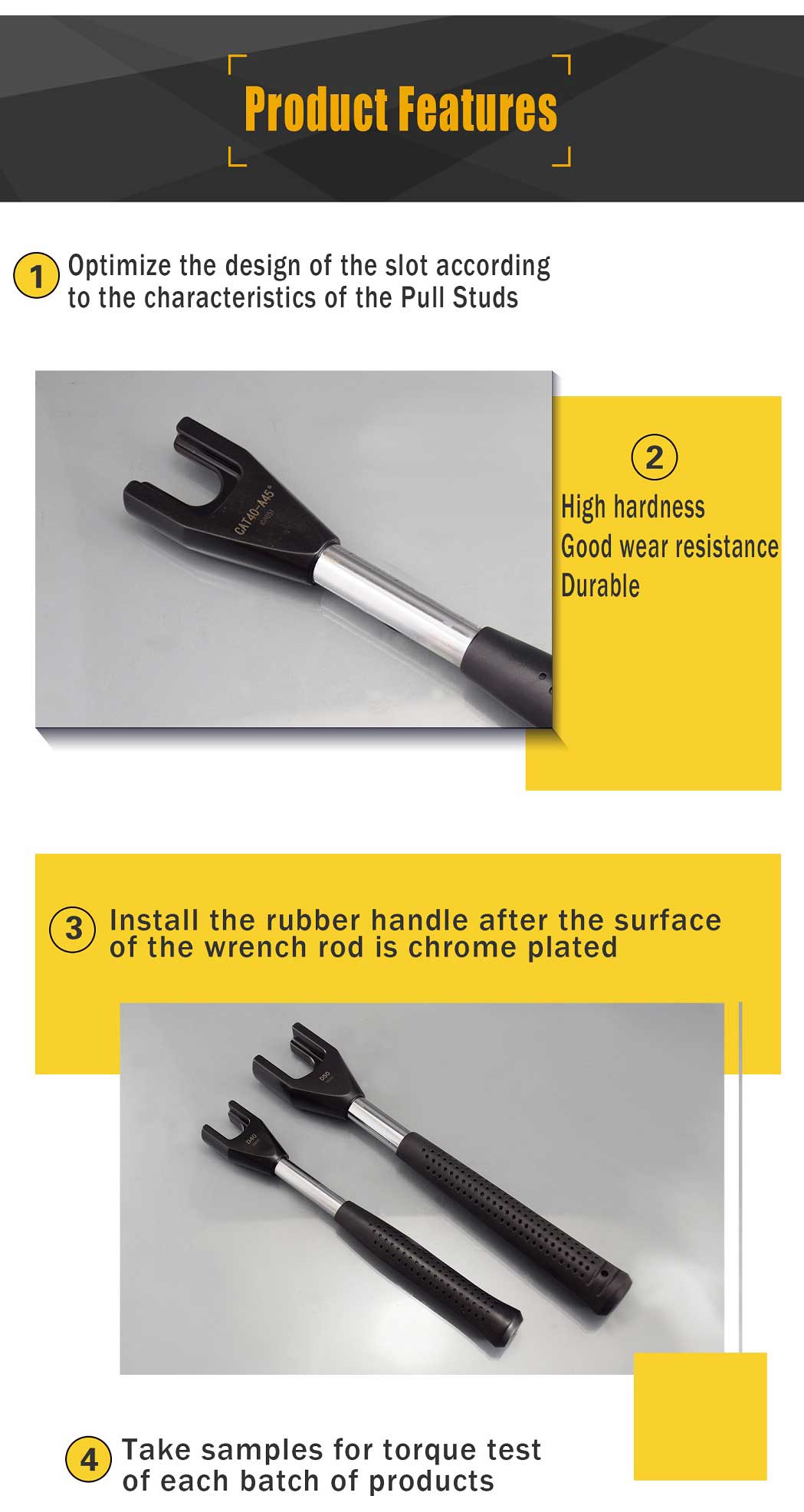 BT50 Pull Stud Spanner Wrench For BT50 Retention Knobs