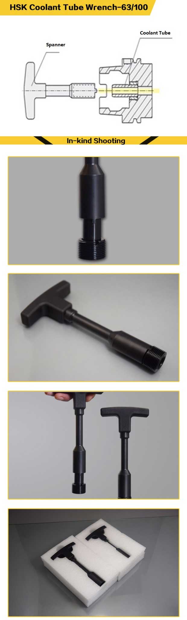 SFX 1 Piece HSK100A Coolant Tube Spanner HSK100 Coolant Tube Wrench