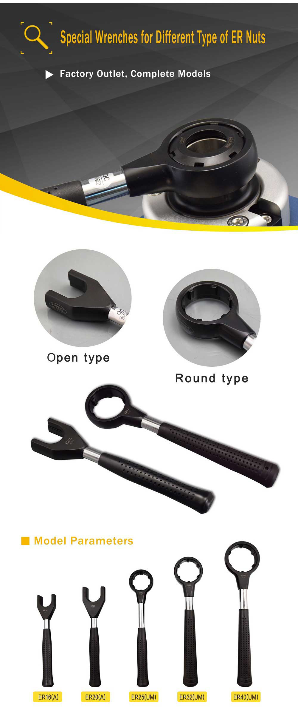 SFX ER16A Nut Wrench A Type Nut Spanner Collet Chuck
