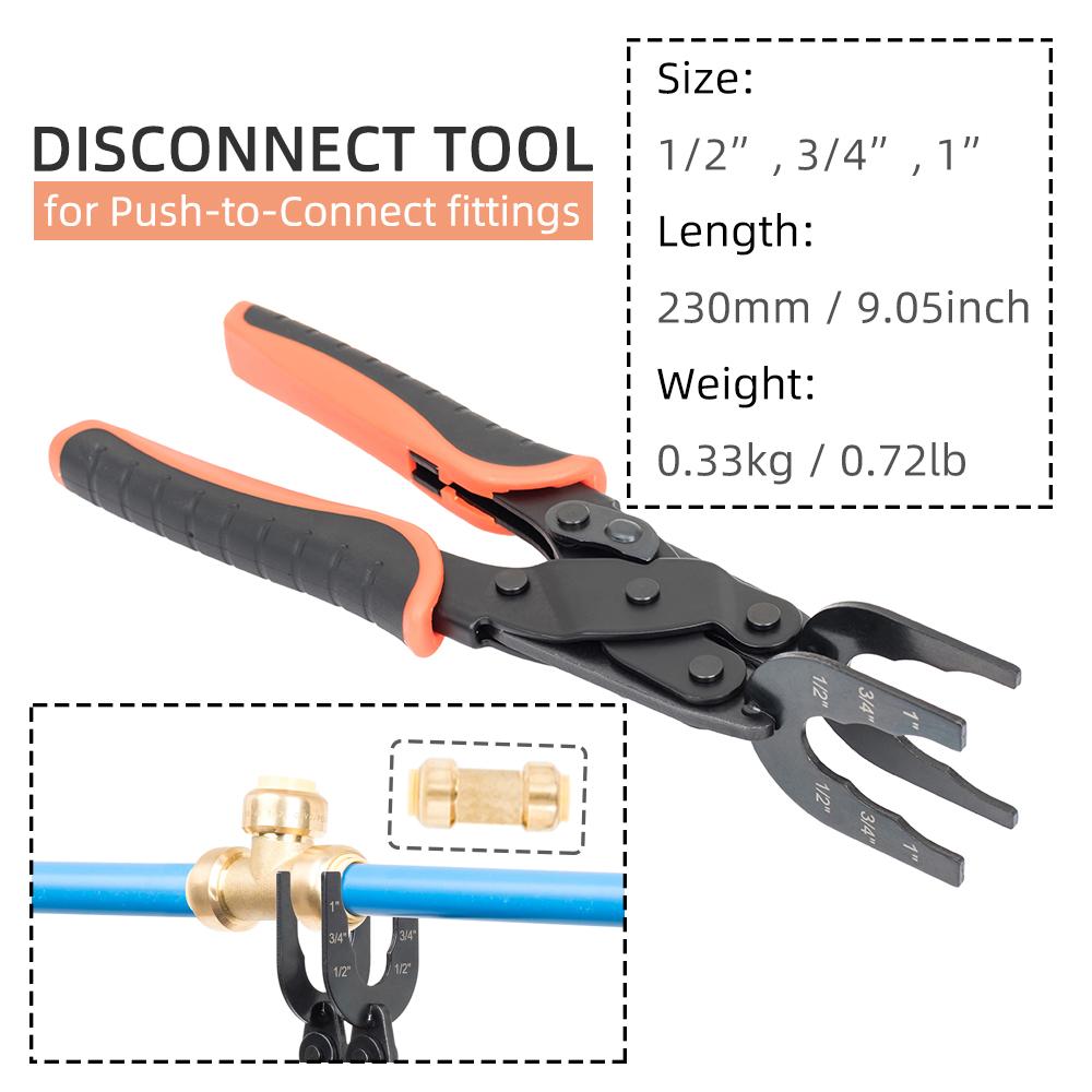 Disconnect Tongs Clamp for 1/2 Inch 3/4 Inch 1 Inch Plastic PEX CPVC Copper Pipe Fittings 1941S