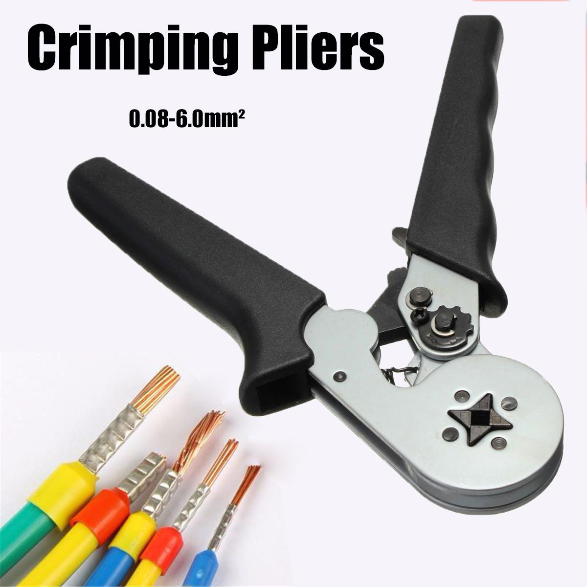 Self-Adjustable Terminal Crimping Tool with 0.08-6.0mm² Range Ergonomic Nylon Handle Uniform Pressure Crimp Ideal