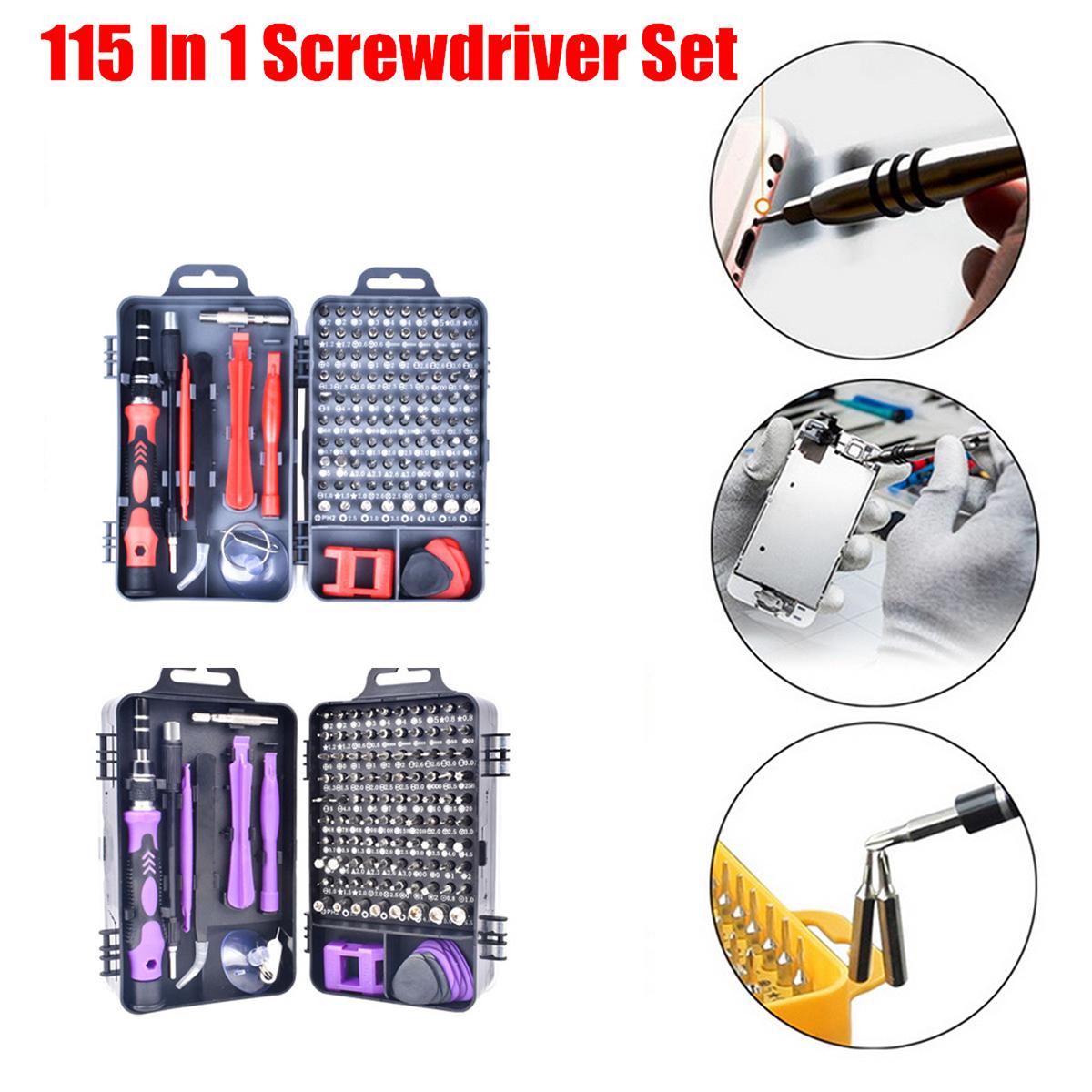 115 in 1 Precision Screwdriver Set Magnetic DIY Screw Driver For Electroics PC Computer Phone Repair Tool