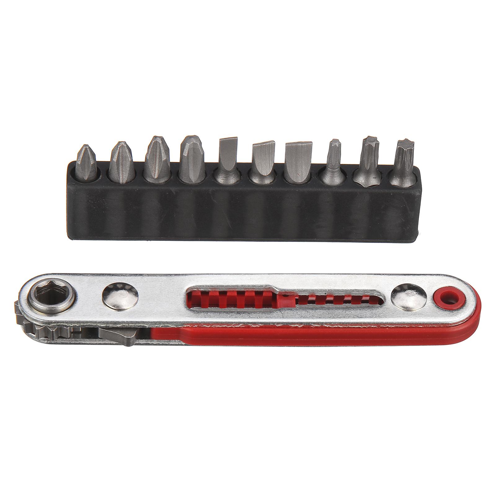 11PCS Screwdriver Bit Set and Ratchet Handle Set with Holder Household Screwdrivers Kit Hand Tool
