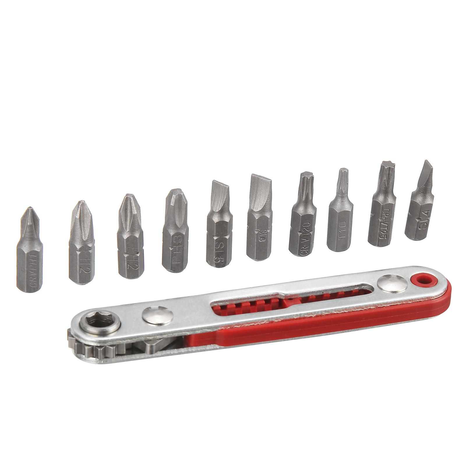 11PCS Screwdriver Bit Set and Ratchet Handle Set with Holder Household Screwdrivers Kit Hand Tool