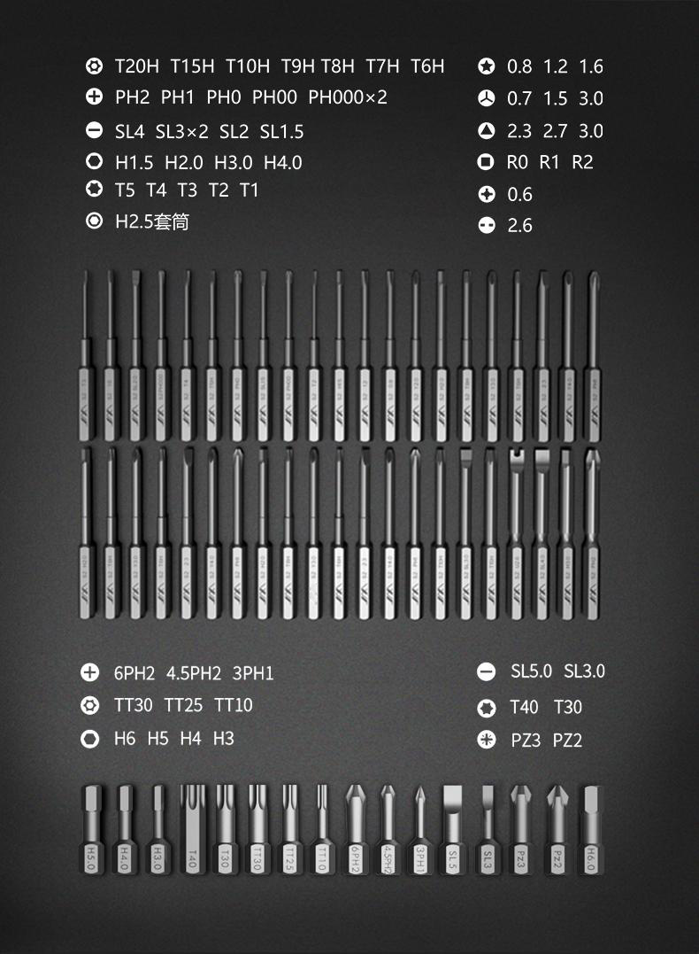 Socoje GNT-72 S2 Magnetic Precision Screwdrivers Set Dual Layer Press Multi-purposed Household Screw Driver DIY Tool With 58Pcs Bits