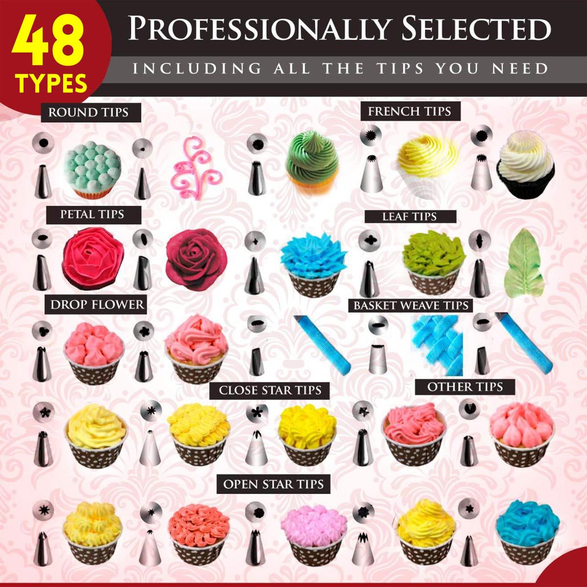 117Pcs Cake Decorating Tool Kit Baking Fondant Supplies Turntable Bag Tip Spatula