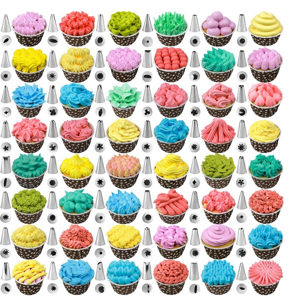 117Pcs Cake Decorating Tool Kit Baking Fondant Supplies Turntable Bag Tip Spatula