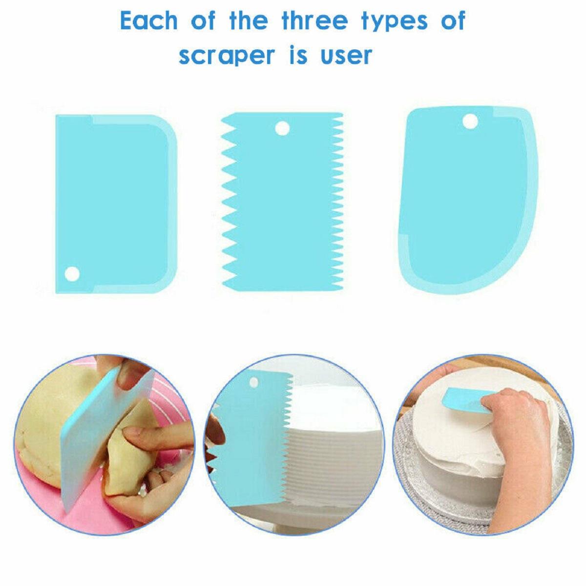117Pcs Cake Decorating Tool Kit Baking Fondant Supplies Turntable Bag Tip Spatula