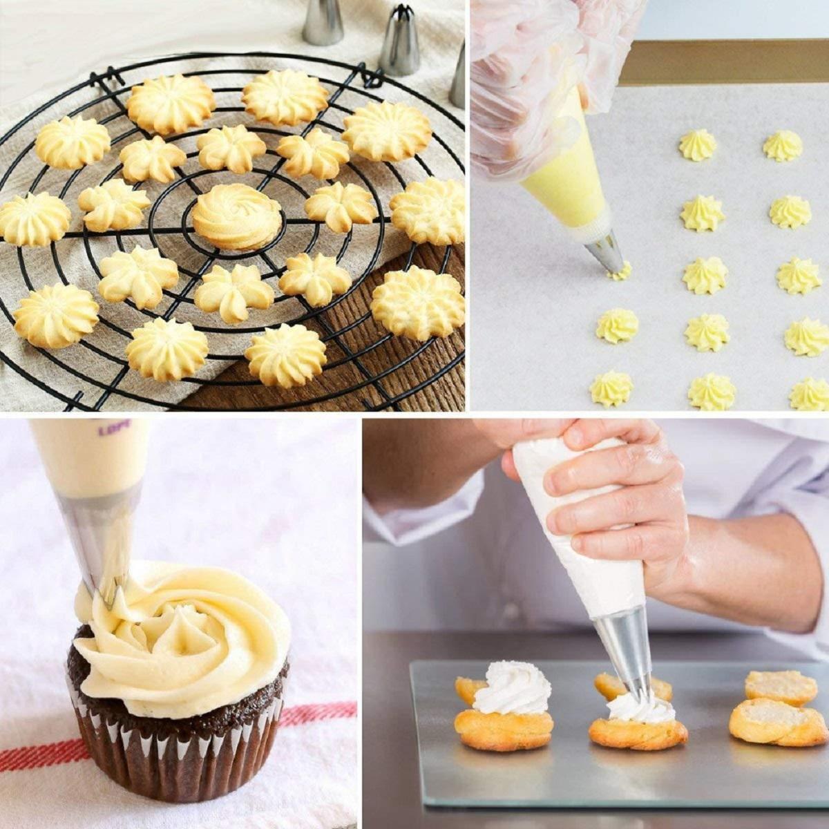 117Pcs Cake Decorating Tool Kit Baking Fondant Supplies Turntable Bag Tip Spatula