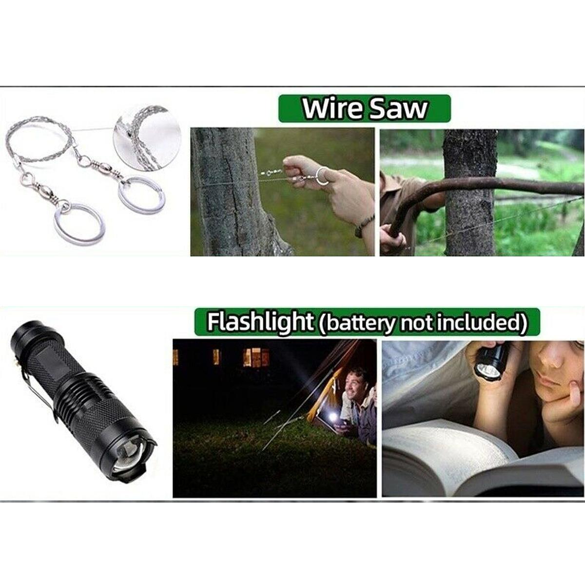 12 in 1 Emergency Survival Kit Outdoor Hiking Camping Tactical Gear Multi Tools Kit