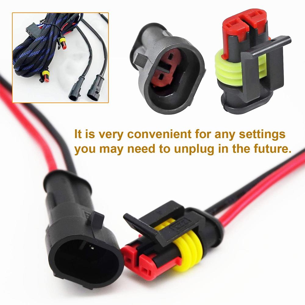 240Pcs 20 Kits 2 Pin Connector Automotive Electrical Connectors Quick Connect 2 Pin Wire Connectors Waterproof Connector 2 Way Wire Connector