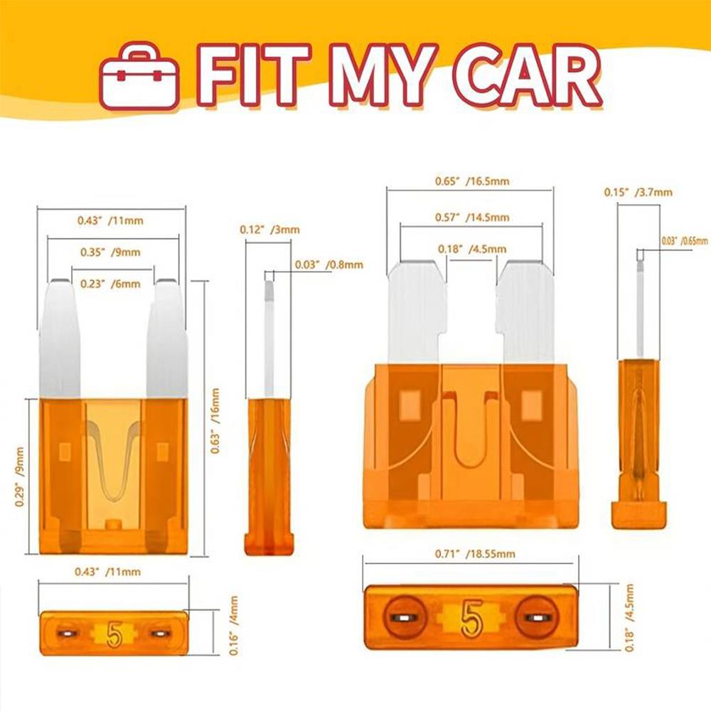 300pcs 5/7/10/15/20/25/30A Fuse Car Blade Fuse Assortment Assorted Kit Mini Small Size Blade Set Auto Truck Automotive Fuse