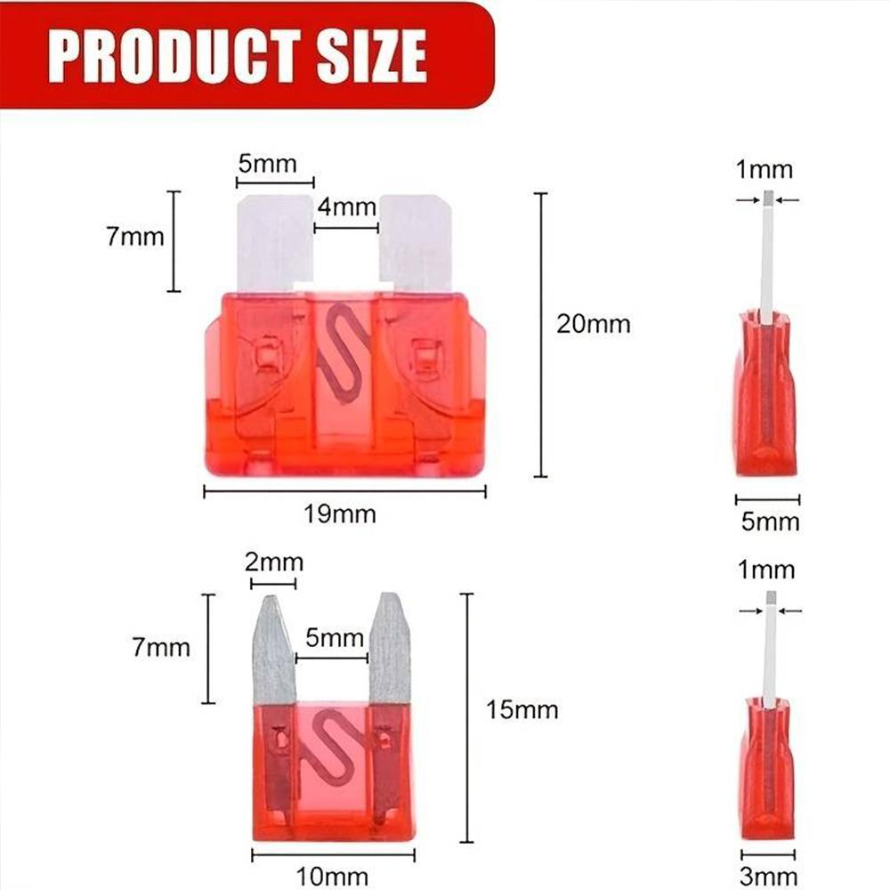 300pcs 5/7/10/15/20/25/30A Fuse Car Blade Fuse Assortment Assorted Kit Mini Small Size Blade Set Auto Truck Automotive Fuse