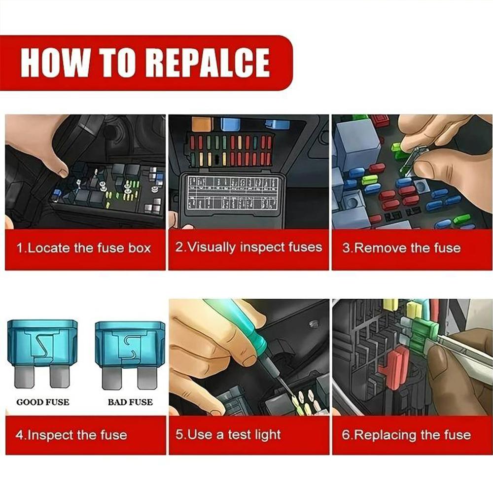 300pcs 5/7/10/15/20/25/30A Fuse Car Blade Fuse Assortment Assorted Kit Mini Small Size Blade Set Auto Truck Automotive Fuse
