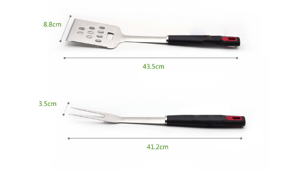 4PCS BBQ Stainless Steel Barbecue Utensils Kit Outdoor Grill Tools Brush Tong Tools Kit