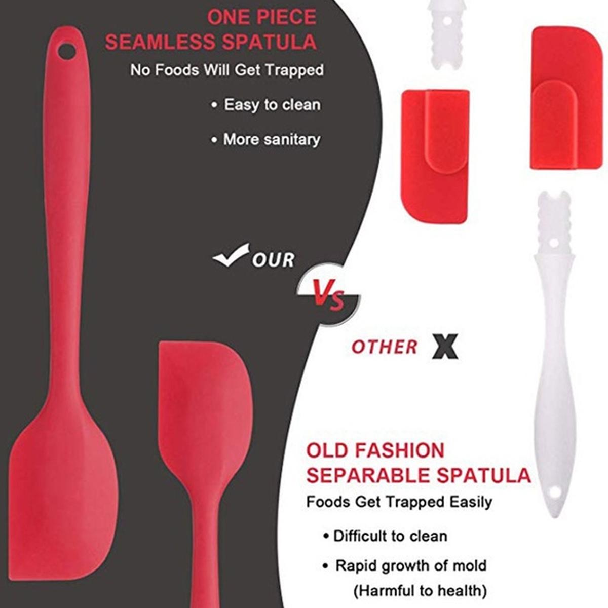6PCS Non-Stick Rubber Spatula Set Heat-Resistant Spatula Kitchen Utensils Set Tools Kit
