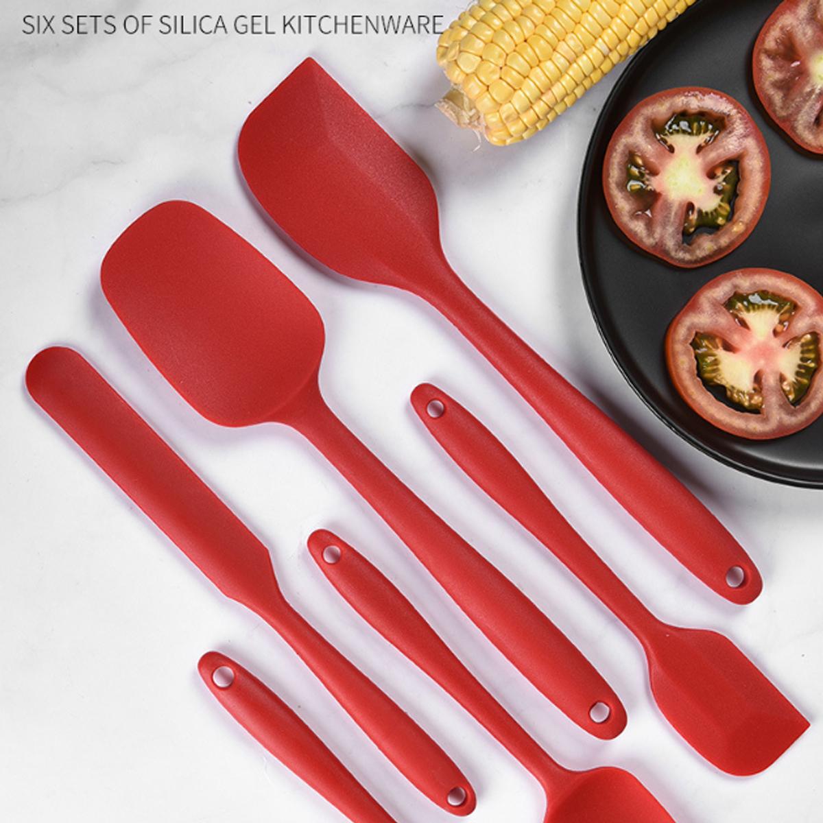 6PCS Non-Stick Rubber Spatula Set Heat-Resistant Spatula Kitchen Utensils Set Tools Kit