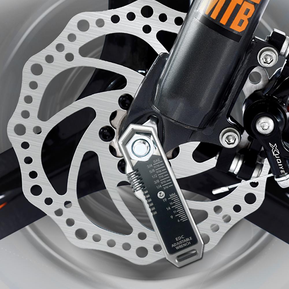 EDC Adjustable Wrench Multitool with 25 SAE and Metric Sizes One-Handed Operation Detachable Pocket Clip and Ultimate Portability