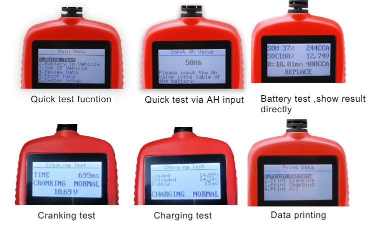 Battery Tester lead Acid Battery Tester machine for test battery Test the 12V starting system and charging system