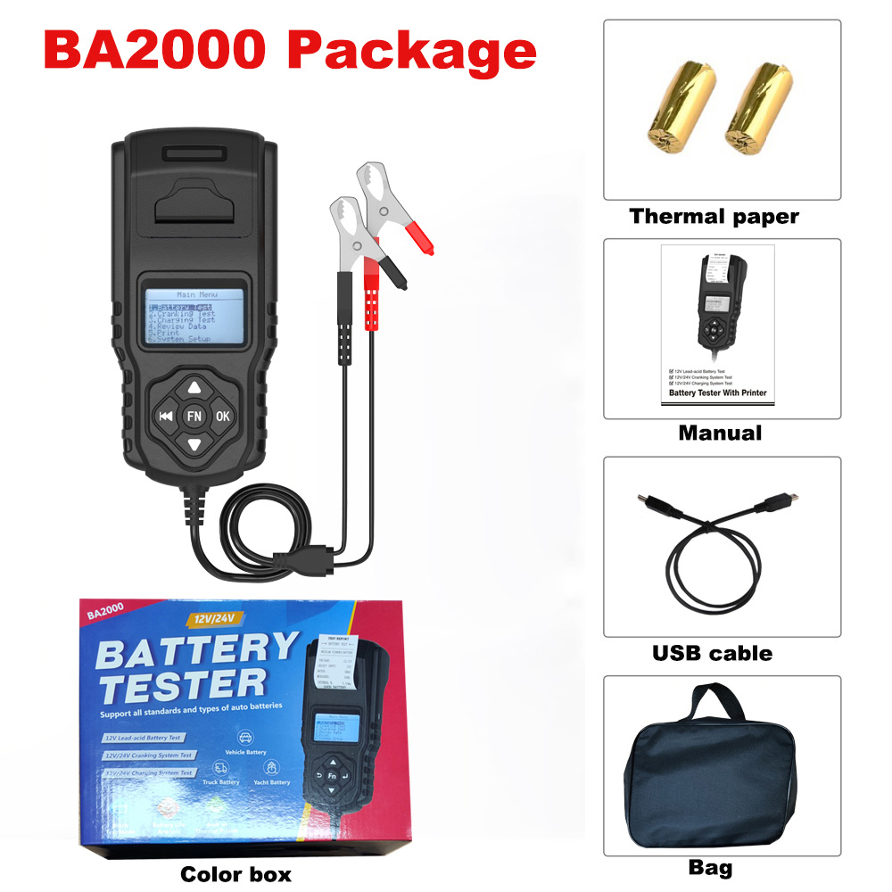 car battery tester printer lead acid 12v car battery digital alternator tester 6 led for engine starting batteries